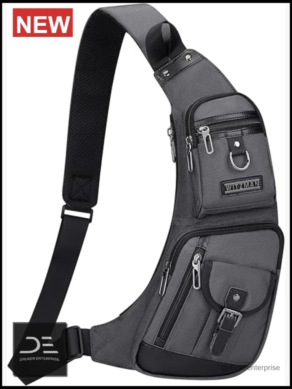 Nylon Sling Bag Crossbody Travel Chest Bag Lightweight Daypack Adjustable Strap